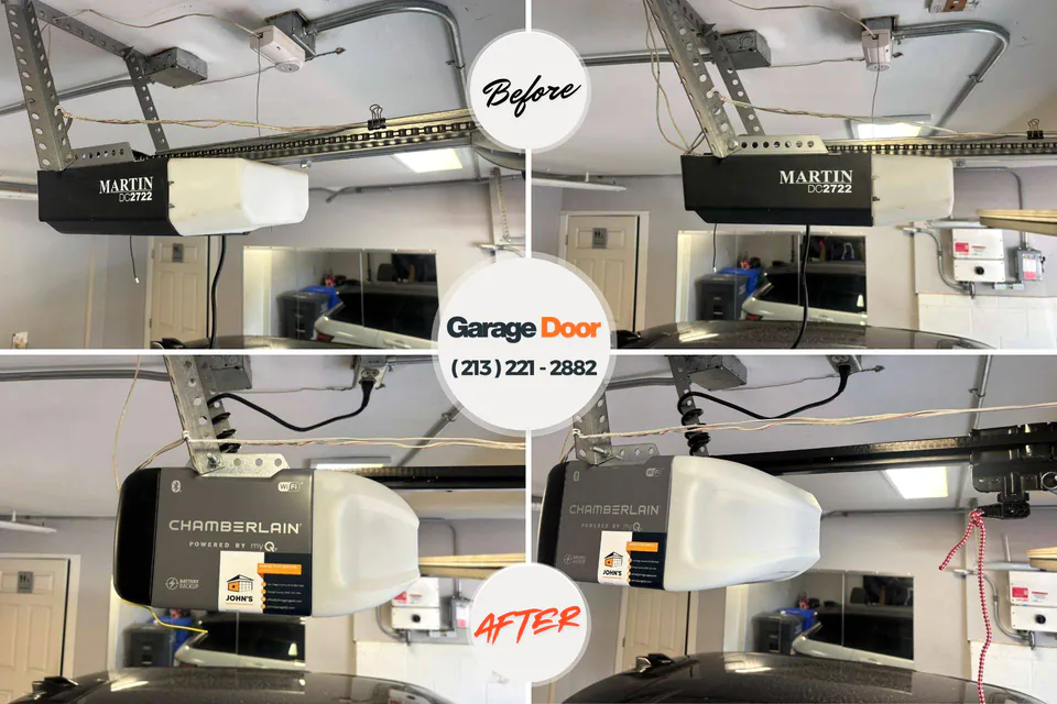 Before and after: garage door repair East Norwich, NY
